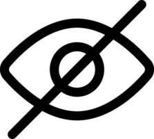 An eye icon with a cross through it vector