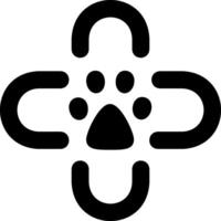 A black and white logo of a paw print vector