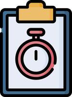 Clipboard with stopwatch icon vector