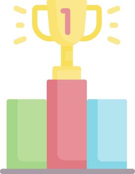 A colorful trophy on top of a stack of blocks vector