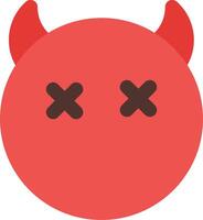 Devil face icon with crossed eyes vector