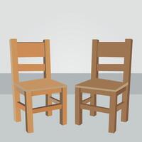 Modern and clean Style Wooden Chair on White Background vector