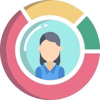 A woman is shown in a circle with a pie chart vector