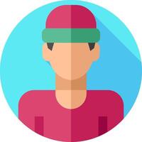 A flat icon of a man wearing a hat vector