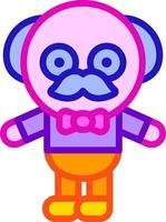 A cartoon monkey with a mustache and bow tie vector