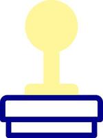 A stamp with a yellow and blue outline vector