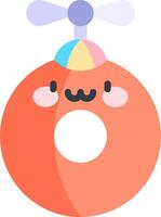 A cartoon orange donut with a propeller on top vector
