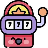 A cartoon slot machine with a smiley face vector