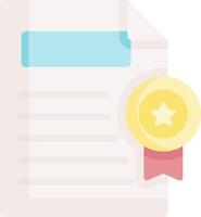 A certificate with a star and a paper document vector