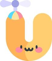 A cute letter u with a propeller on it vector