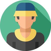 A flat icon of a man wearing a hat vector