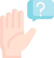 Hand with question mark and speech bubble vector