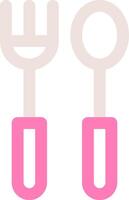 Two pink utensils with handles on a white background vector