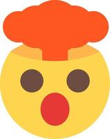 A yellow face with a red nose and a red hat vector