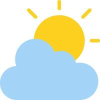 A sun and cloud with a yellow sun vector