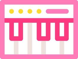 A pink piano keyboard icon vector