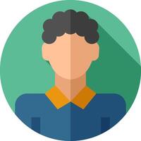 A flat icon of a man with a long shadow vector