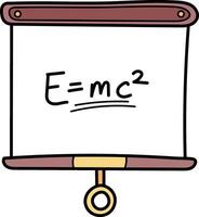 A whiteboard with the equation e mc2 vector