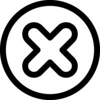 An x symbol in a circle on a white background vector