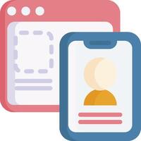 A smartphone and a tablet with a person on it vector