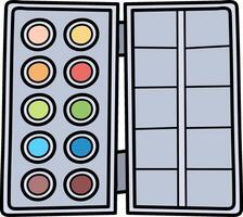 Watercolor palette with a lid open and empty vector