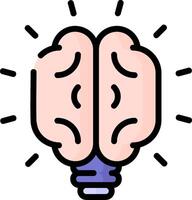 A light bulb with a brain inside vector