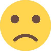 A sad face emoticion with a yellow background vector