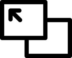 A black and white icon of a square with a square arrow pointing to the right vector