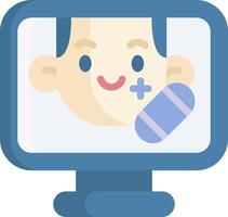 A cartoon man is on a computer screen vector
