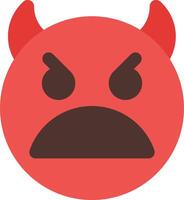 A red devil emoticon with an angry face vector