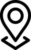 A black and white pin with an arrow pointing to it vector