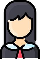 A woman in a graduation gown icon vector