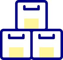 Three boxes stacked on top of each other vector