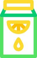 A juice box with a lemon in it vector
