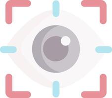 An eye icon with a camera in the center vector