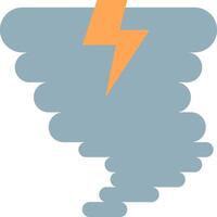 A tornado with a lightning bolt on top vector