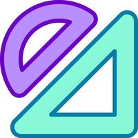 A purple and blue triangle with a white background vector