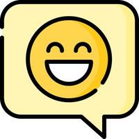 A speech bubble with a smiley face inside vector