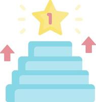 A star on top of a ladder with arrows pointing up vector