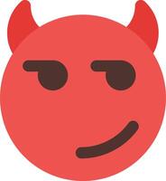 Devil emoji with horns and eyes vector
