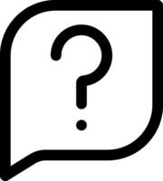 A black and white speech bubble with a question mark vector