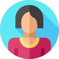 A woman with short hair in a flat design vector