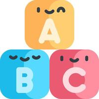 A cute abc and abc blocks with faces vector