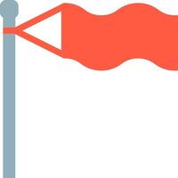 A red flag on a pole with a white background vector