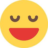 A smiley face with eyes closed and a red nose vector