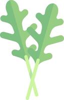 Two green leaves are shown on a white background vector