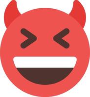 A red devil emotictor with a smile vector