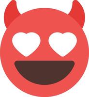 Devil emoji with heart eyes vector