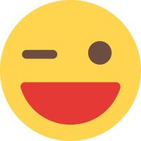 A smiley face with a red nose and a red eye vector