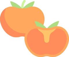 Two peach slices on a white background vector
